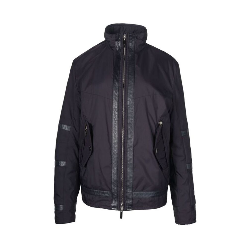 Versace Front-Zip Casual Jacket in Dark Purple Polyester